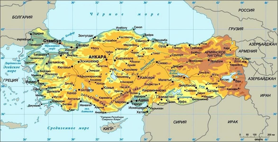 Карта Турции