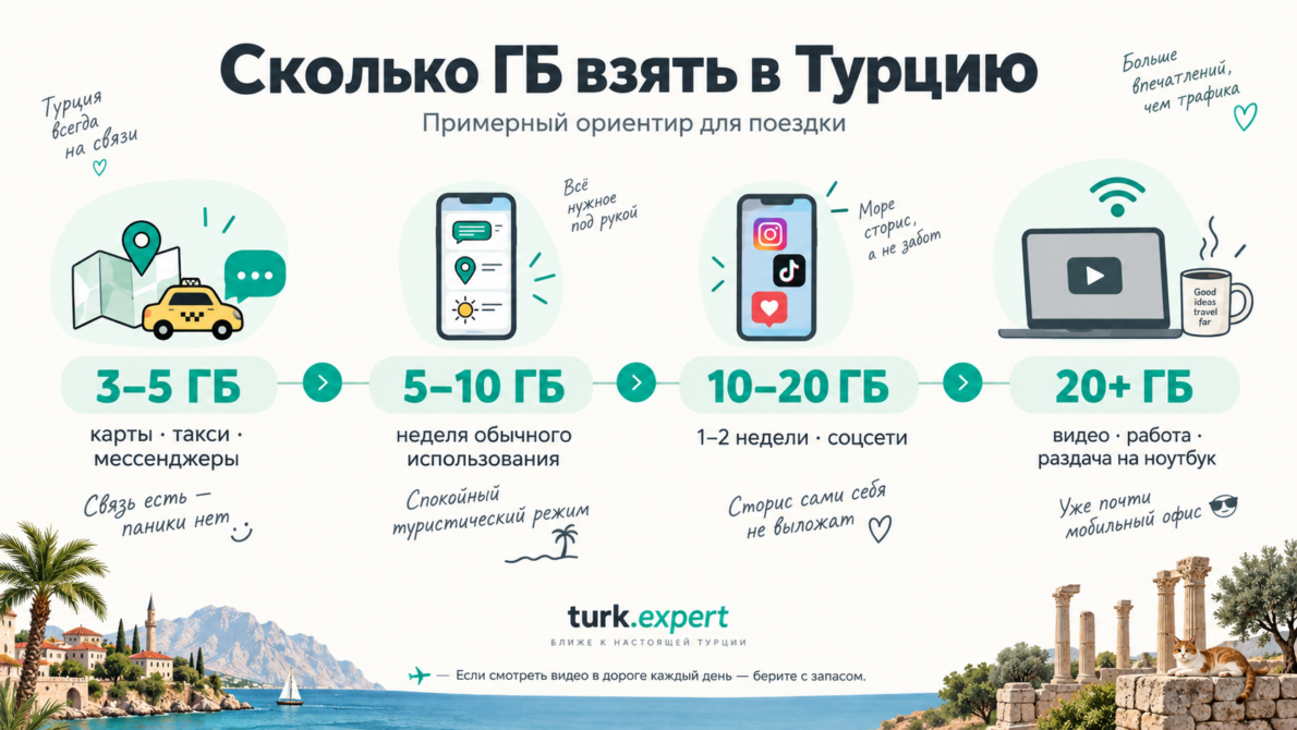 📶 Мобильный интернет и связь в Турции: eSIM, SIM-карты и роуминг для туристов