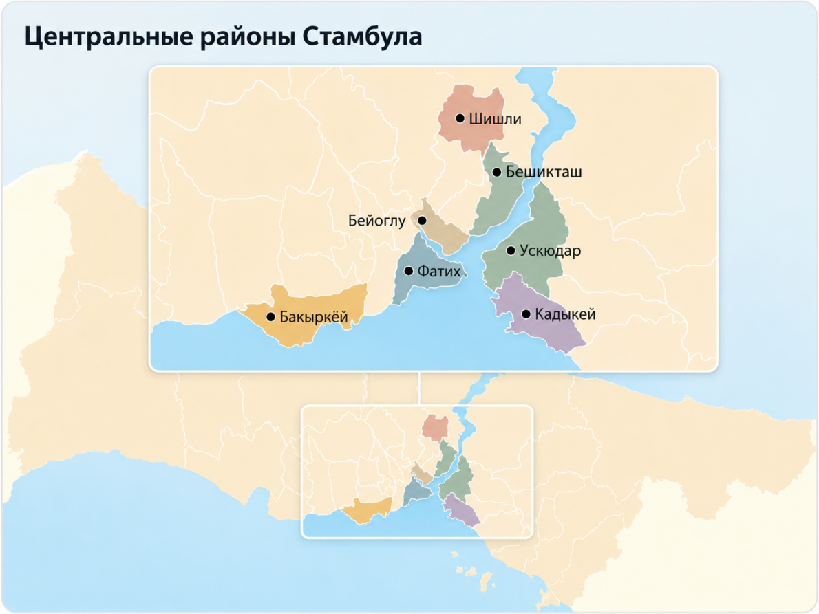карта районов стамбула