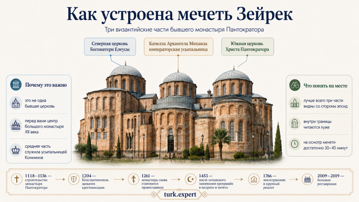 Мечеть Зейрек в Стамбуле: бывший монастырь Пантократора
