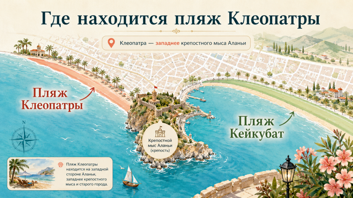 Пляж Клеопатры в Аланье: тот редкий случай, когда море и город не надо выбирать