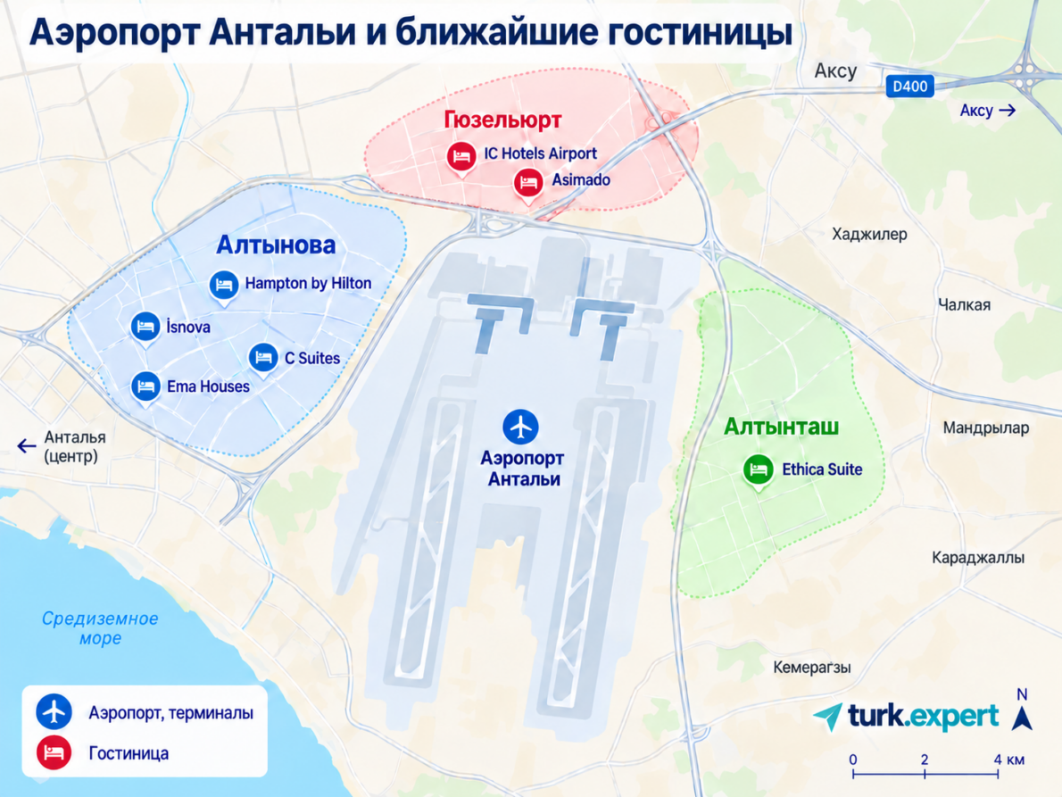 отели у аэропорта антальи